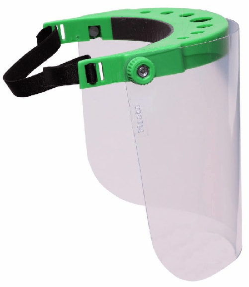 Visiera protettiva professionale in policarbonato verde per giardinaggio Confezione da 2pz