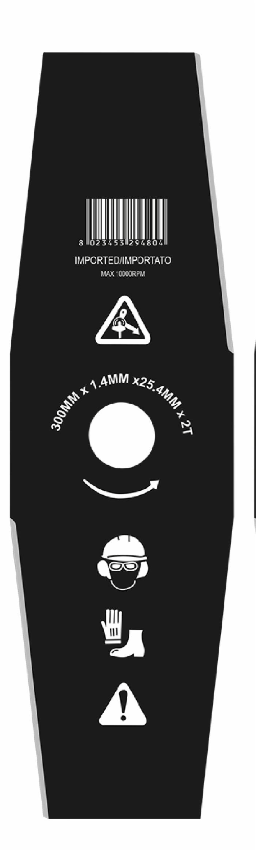 Disco decespugliatore per erba a 2 denti 255mm