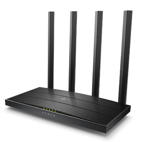 TP-Link Archer C6 router wireless Gigabit Ethernet Dual-band (2.4 GHz/5 GHz) Nero ROUTER TP-LINK ARCHER C6 WIFI MU-MIMO AC1200 IPTV GBLAN 4*ANT.