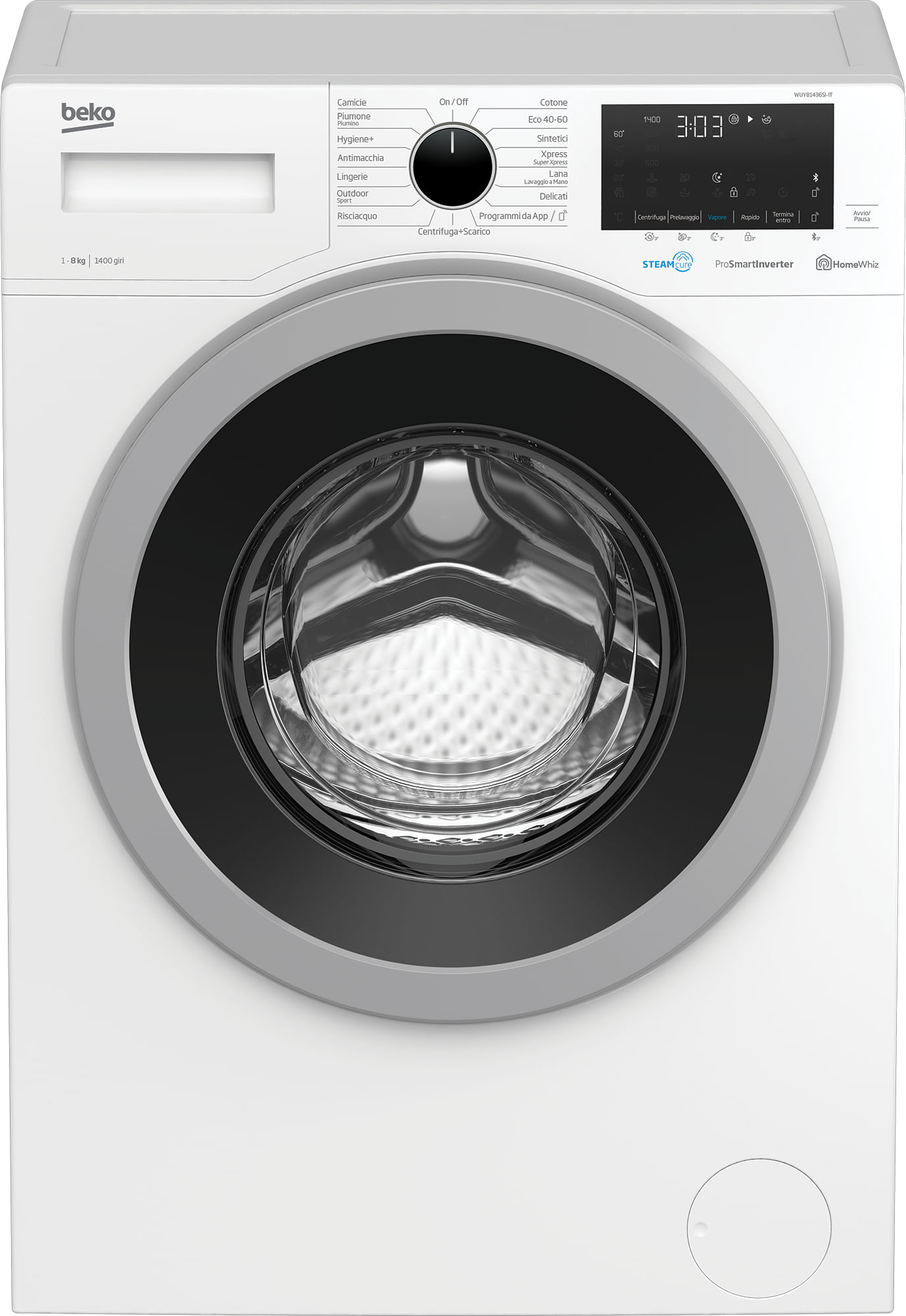 Beko Lavatrice a Vapore WUY81436SI-IT, 8 kg, 1400 giri/min