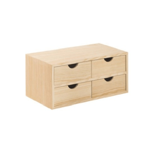 Cassettiera in Legno Mini Cassetti 48x20x18,5 cm Multiuso