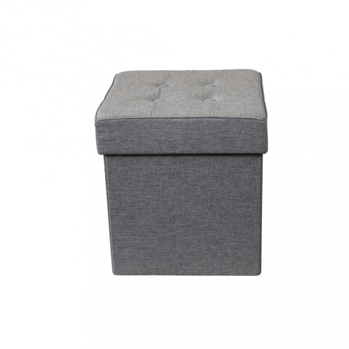 Pouf Contenitore Grigio Chiaro Quadrato 38x38x40 cm