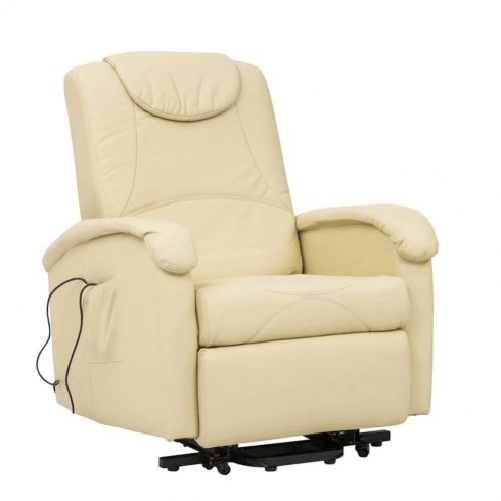 Poltrona Elettrica Massaggiante Reclinabile in Ecopelle Beige