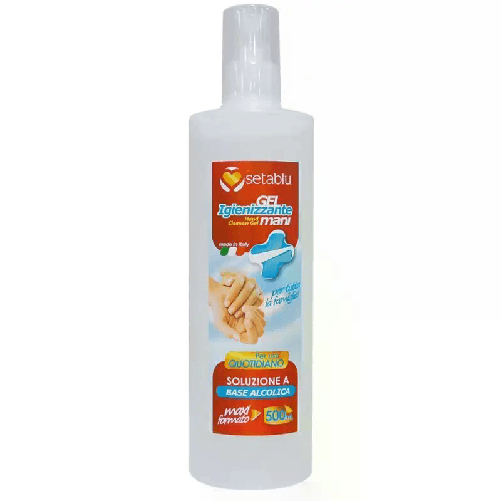 Gel igienizzante disinfettante per mani flacone 500ml dispenser base alcool 70%
