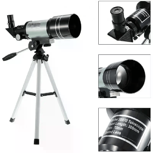 F30070M Set telescopio riflettore astronomico con mirino treppiedi e accessori