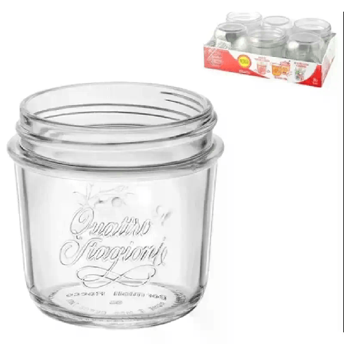 6 pz BARATTOLI 20CL QUATTRO STAGIONI BORMIOLI PER CONSERVE in vetro trasparente