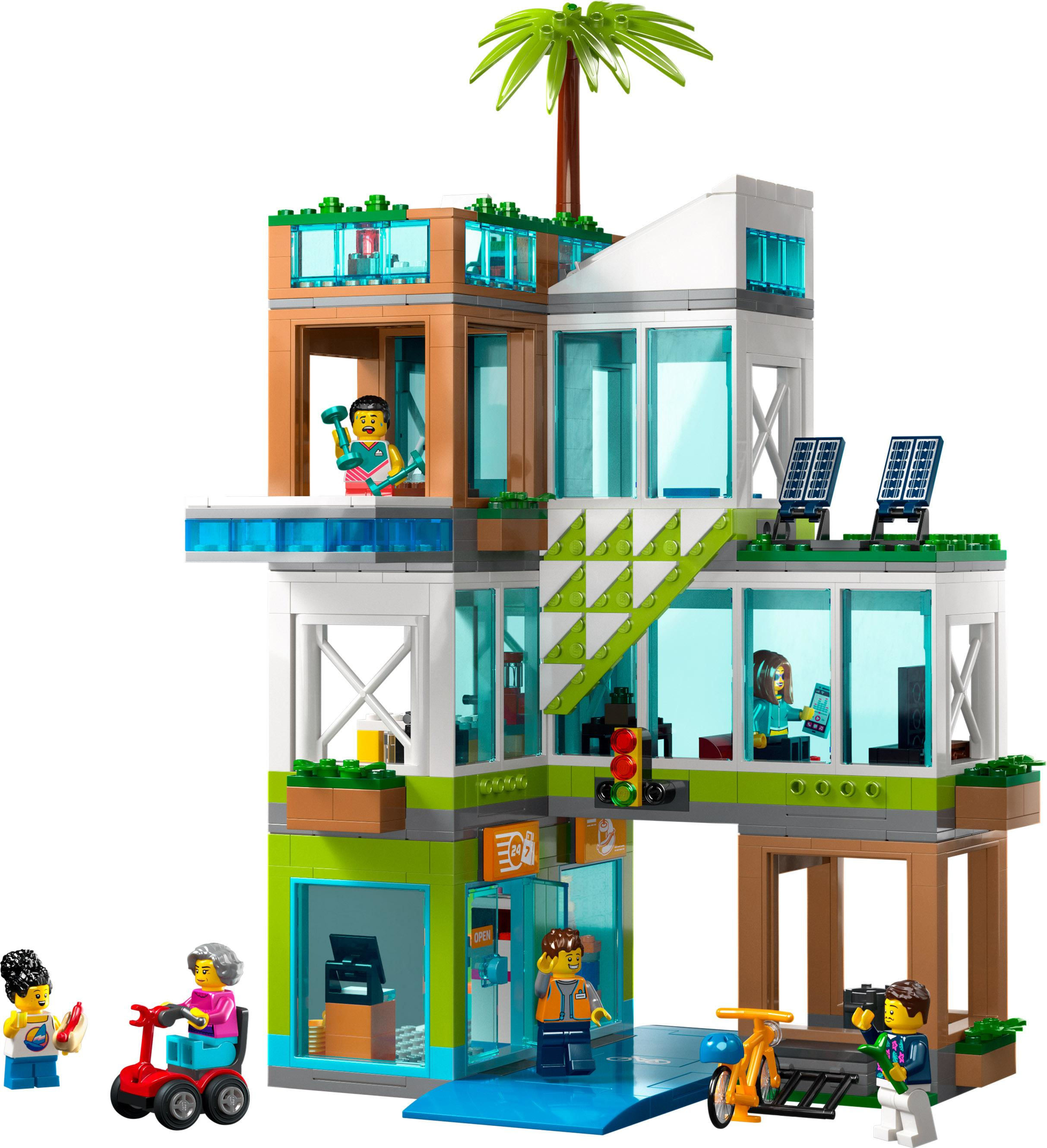 LEGO City 60365 Condomini, Modular Building Set con Stanze Combinabili e 6 Minifigure