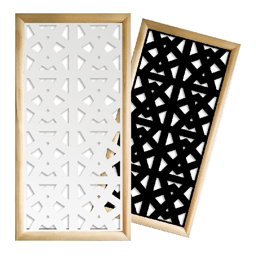 RAILING - Moduli Decorativi in Legno e PVC nero / 47x94 cm