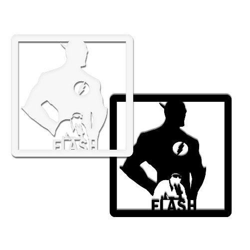FLASH- Quadro moderno in pvc solido 48 x 48cm Nero