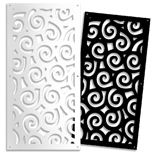 RICCI - Pannello Quadro arredo PVC traforato - PARASOLE nero / 47x94 cm