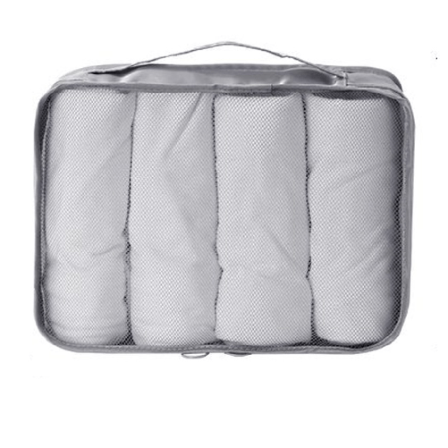 Trade Shop Traesio-organizer Viaggio Organizza Valigia Bagagli Borsa Per Vestiti 30x20x12cm Grigia 87718 -