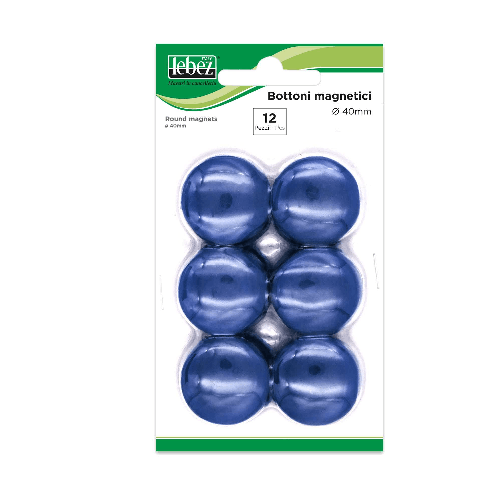 LEBEZ BLISTER 12 MAGNETI MR-40 BLU DIAM.40MM