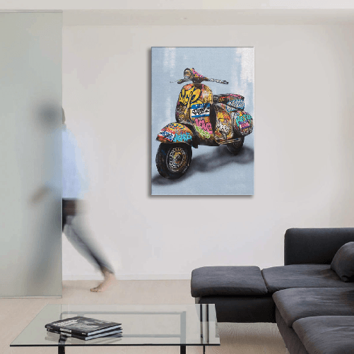Bruno - Quadro Canvas Contemporaneo su telaio in legno 100x140 cm