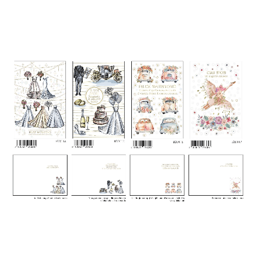 Marpimar ALOD23 - BIGLIETTI MATRIMONIO CON FOIL ORO E RILIEVO (12PZ)