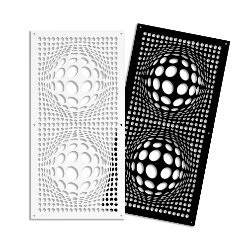 BALLS - Pannello in PVC traforato - Parasole bianco / 98x98 cm