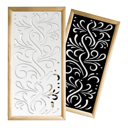 BLOW - Moduli Decorativi in Legno e PVC bianco / 48x48 cm