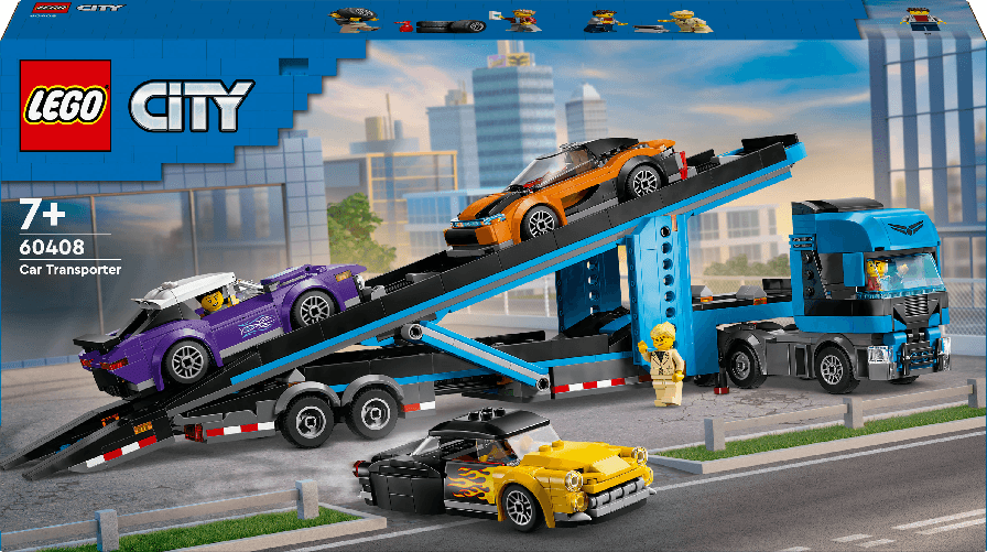 LEGO City Camion Trasportatore con Auto Sportive Giochi Creativi per Bambini e Bambine da 7 Anni Autocarro con LEGO Camion trasportatore con auto spor