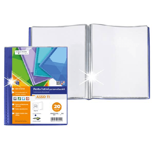 SEI ROTA Portalistini personalizzabile ASSO TI 15x21cm 20 buste blu Sei Rota
