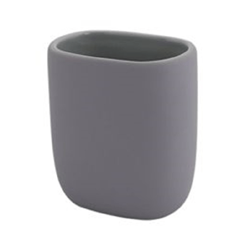 Cleafe-bicchiere Porta Spazzolini Dentifricio Piatto Grigio Arredo Bagno Accessorio 87810 -