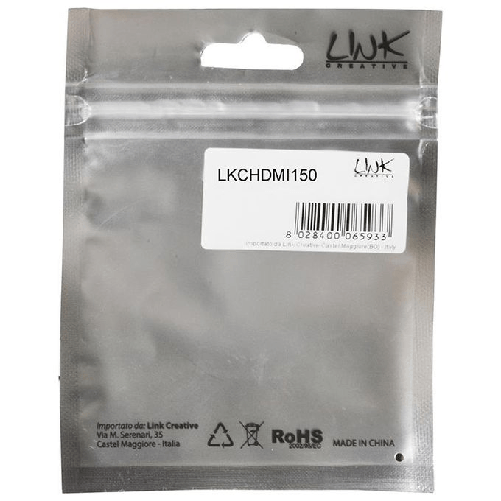 Link cavo hdmi 4kx2k 30hz 3d+ethernet per pc, notebook, hdtv, ecc contatti dorati mt 15 colore nero