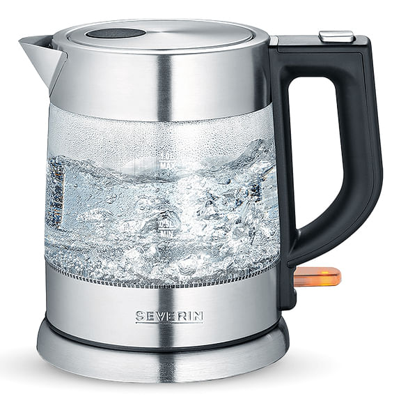 Severin WK 3468 bollitore elettrico 1 L 2200 W Nero, Acciaio inox, Trasparente