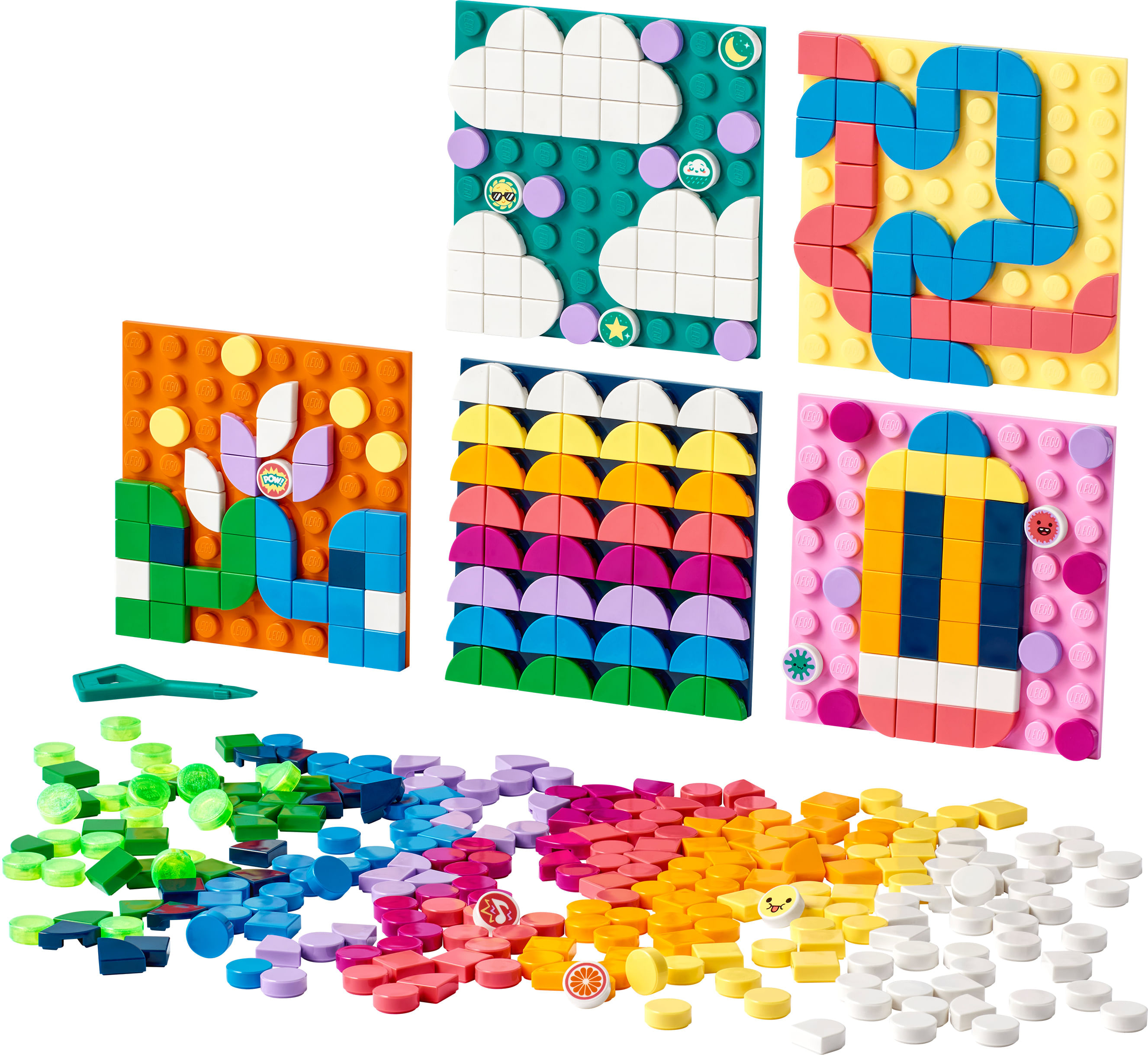 LEGO DOTS 41957 Mega Pack Patch Adesivi, Set 5 in 1 Fai da Te, Toppe Adesive, Regalo Creativo LEGO DOTS Mega Pack Patch adesivi