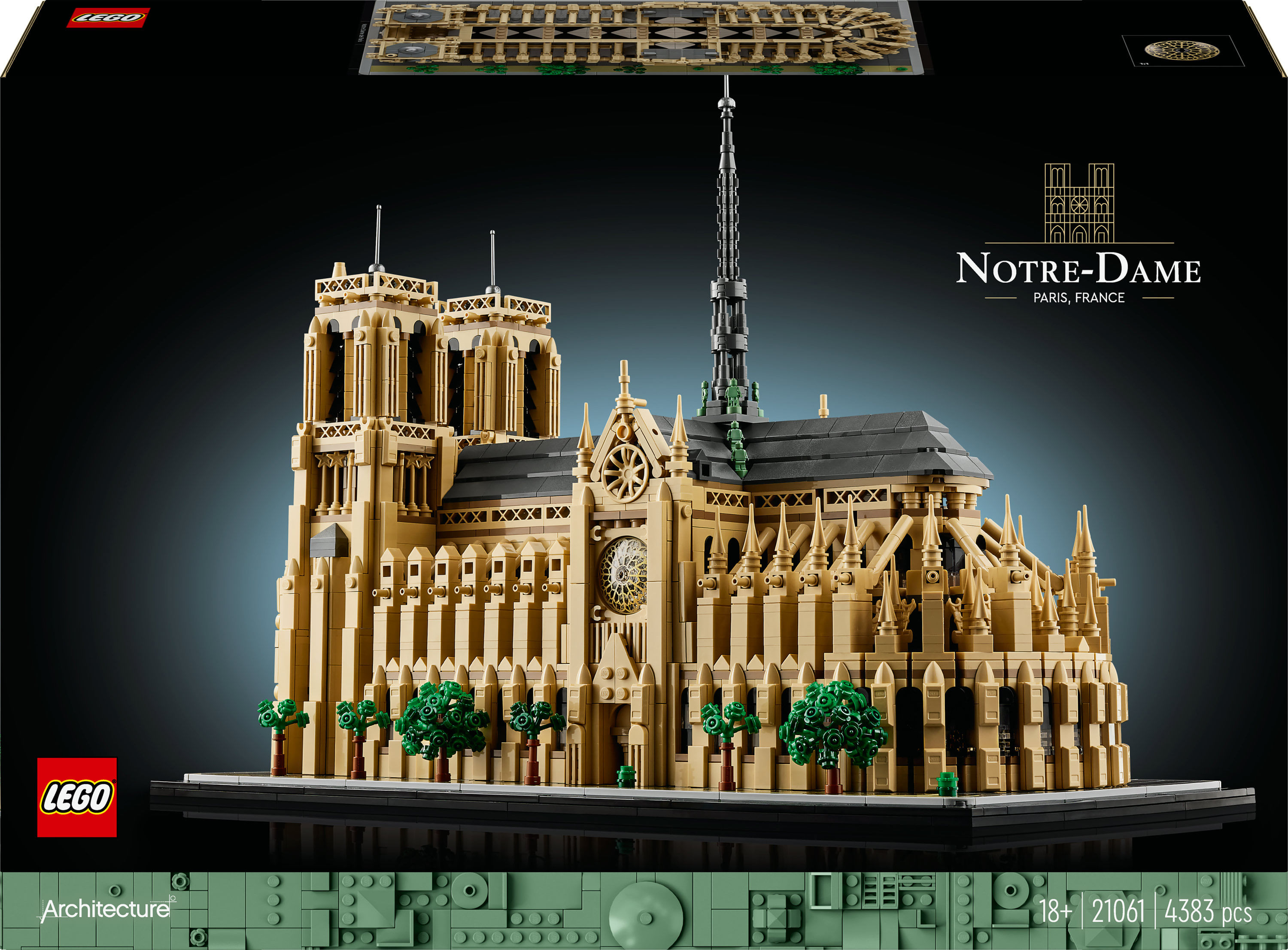 LEGO Architecture Notre-Dame de Paris, Kit Modellismo per Adulti da Costruire, Modellino di Monumento da Collezione LEGO Architecture Notre