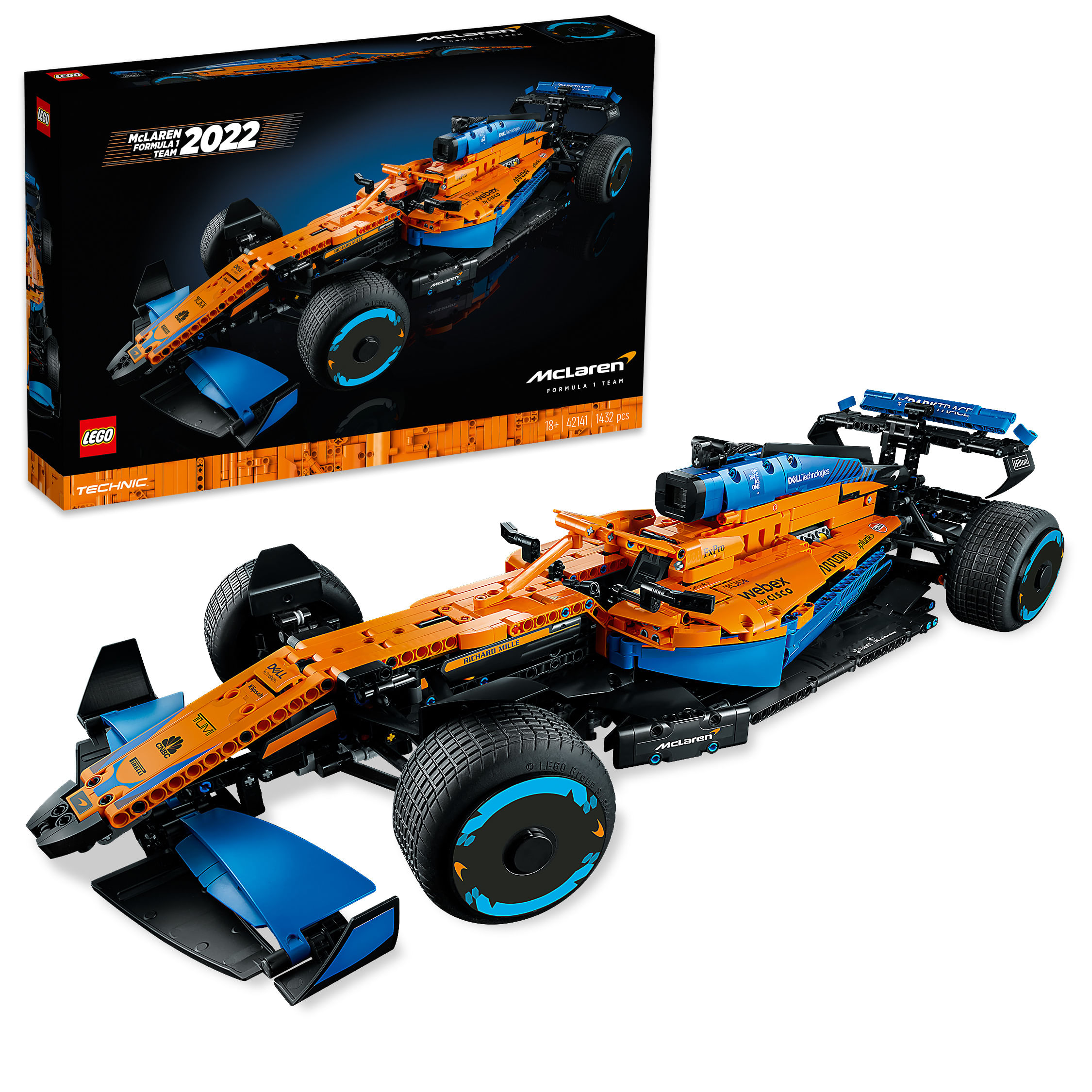LEGO Technic 42141 Monoposto McLaren Formula 1 2022, Auto Replica F1, Set per Adulti Macchina da Corsa LEGO Technic Monoposto McLaren Formula 1