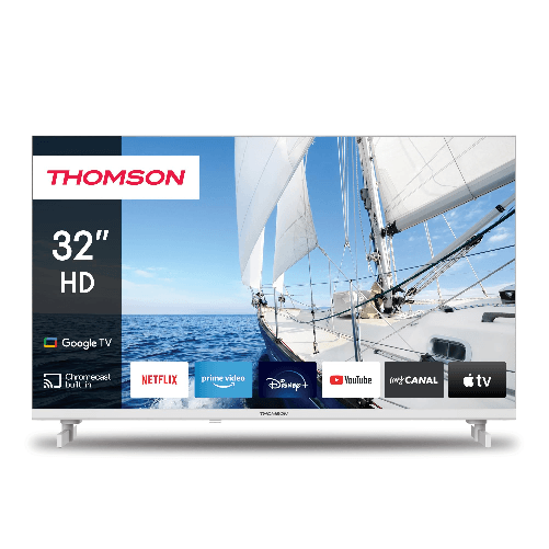 Thomson 32" Google TV HD - Smart TV Bianco con Controllo Vocale Thomson 32HG2S14W TV 81,3 cm (32") HD Smart TV Wi-Fi Bianco