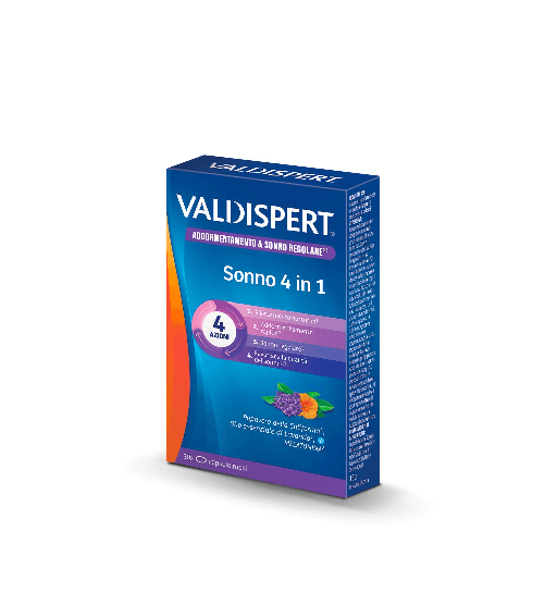 Valdispert Sonno 4 in 1, Integratore per il rilassamento notturno