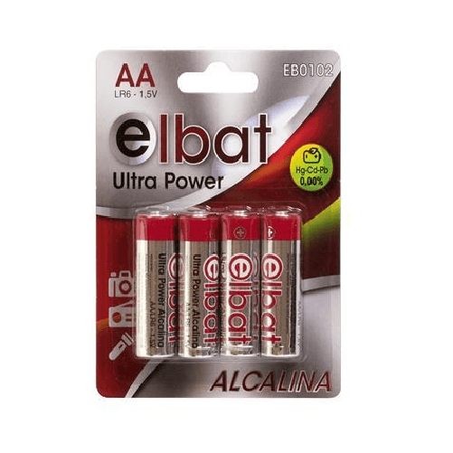 Pacchetto Elbat di 4 batterie alcaline LR6/AA