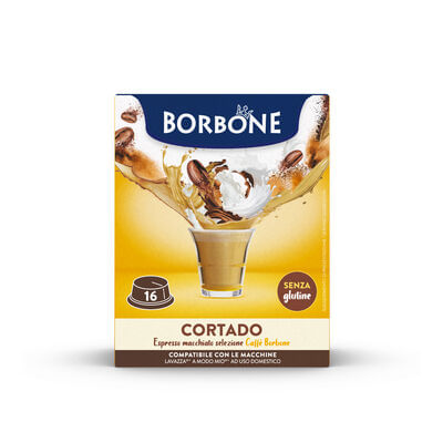 Borbone ESPRESSO MACCHIATO CAFFÈ BORBONE CORTADO - 16 CAPSULE COMPATIBILI A MODO MIO da 4g Caffè Borbone Capsule per Lavazza Cortado 16 pz