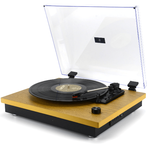 Majestic TT 53 - Giradischi vintage 33/45/78 Giri, wireless audio, Ingresso USB, altoparlanti incorporati, uscita RCA New Majestic TT 53 Nero, Giallo