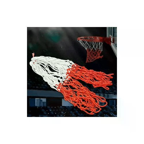 Rete basket senza canestro nylon resistente da agganciare rosso bianco annodata