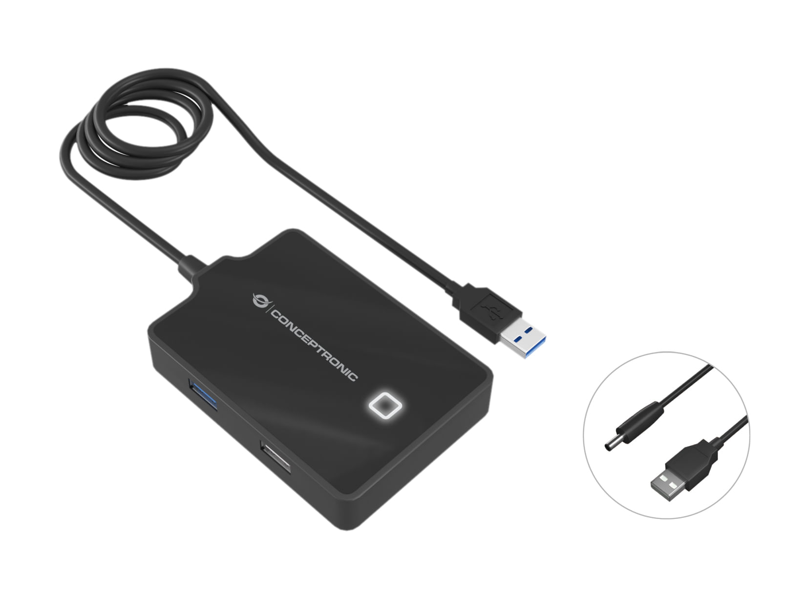 Conceptronic HUBBIES10B replicatore di porte e docking station per laptop USB 3.2 Gen 1 (3.1 Gen 1) Type-A Nero