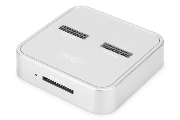 Digitus Docking station SSD M.2 NVMe + M.2 SATA con lettore schede SD-Express, USB-C