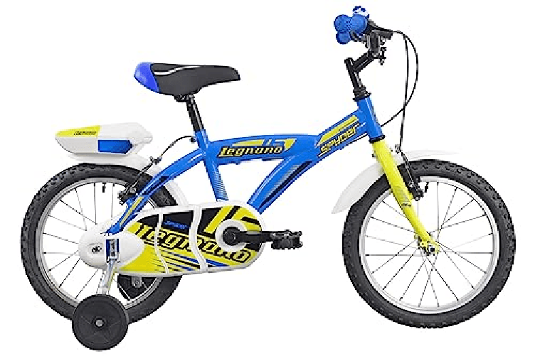 Legnano Spyder - MTB 16 Pollici per Bambini, Blu e Giallo