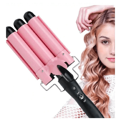 Piastra Arricciacapelli A 3 Barili In Ceramica Tormalina Temperatura Regolabile -