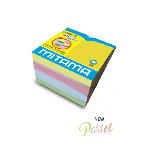 Mitama Blocco post it adesivi colori pastello e fluo, 500 foglietti adesivi riposizionabili, lunga adesività Mitama Cubo fogli adesivi pouch autoadesi