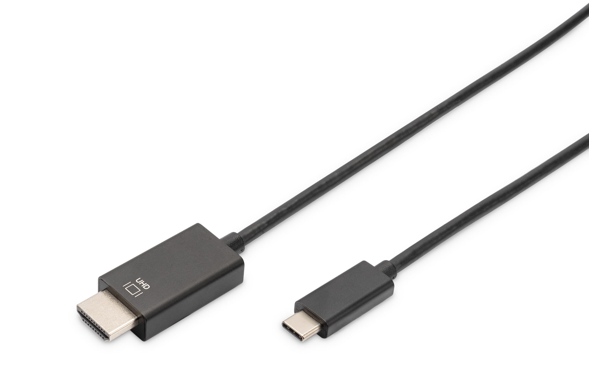 Digitus ASSMANN Electronic AK-300330-020-S cavo di interfaccia e adattatore USB-C HDMI Nero Digitus Cavo adattatore USB Type-C 2a gen, Type-C a HDMI A