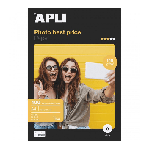 APLI 11804 carta fotografica A4 Bianco Lucida