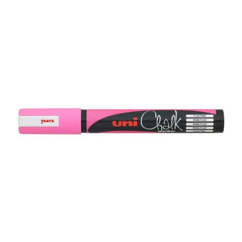 UNI MITSUBISHI Marcatore a gesso liquido UNI CHALK p.tonda rosa fluo UNI MITSUBISHI Uni-Ball ChalkGlass PWE-5M evidenziatore in gesso Rosa 1 pz