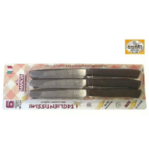 Marietti 6 Coltelli da tavola dentati 11 marrone