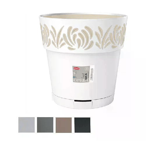 Stefanplast Vaso Gaia Tondo Riserva Acqua Grigio 15x15cm