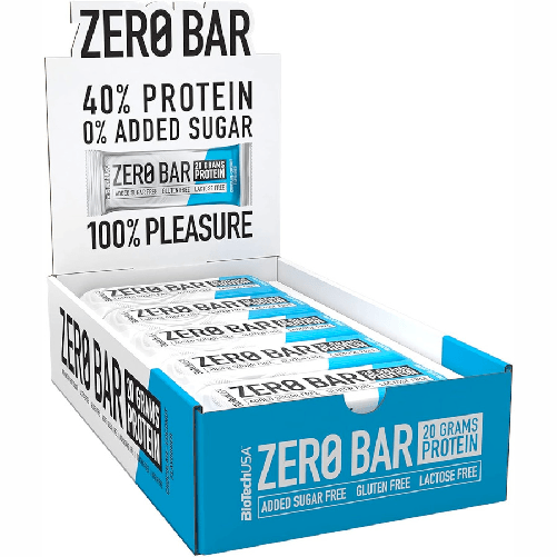 BIOTECH USA ZERO BAR Barrette proteiche gusto CIOCCOLATO COCCO 20 x 50g BioTechUSA Zero Bar