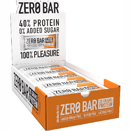 BIOTECH USA ZERO BAR barrette proteiche gusto CIOCCOLATO CARAMELLO 20 x 50g BioTechUSA Zero Bar