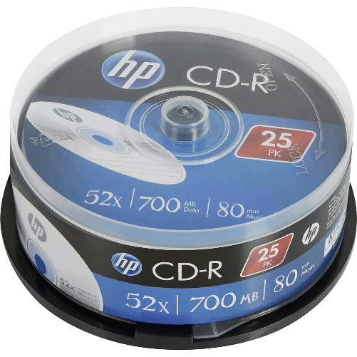 HP CRE00015 CD-R 80Min/700MB/52x Cakebox (25 Disc) HP CRE00015 CD vergine CD-R 700 MB 52x 25 pz