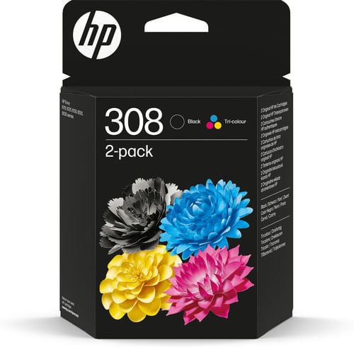 HP 308 Cartucce Inchiostro Originali Nero e Colore Confezione da 2 per Envy 6000