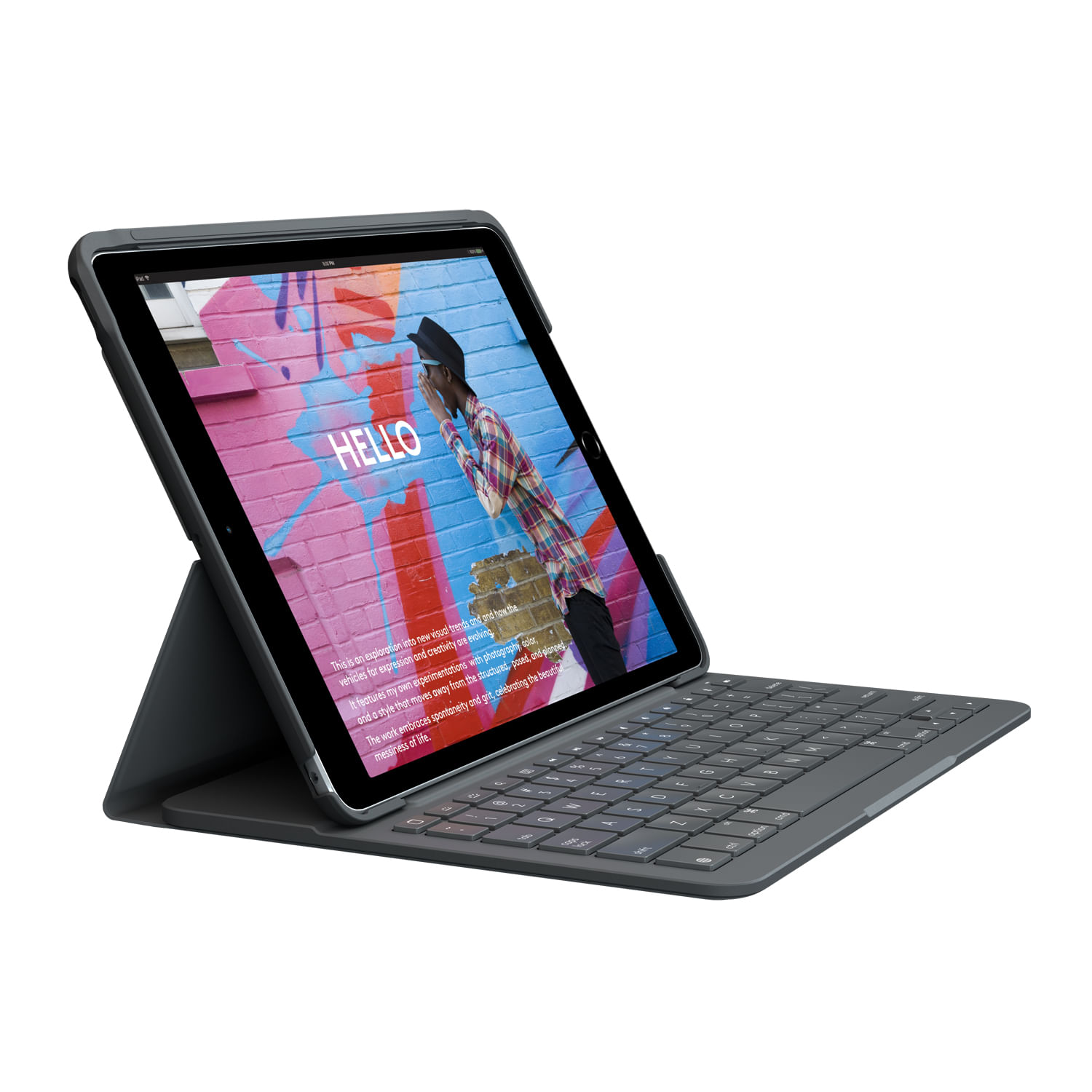 Logitech Slim Folio Grafite Bluetooth QWERTY Spagnolo Logitech Slim Folio QWERTY Spagnolo Bluetooth Grafite