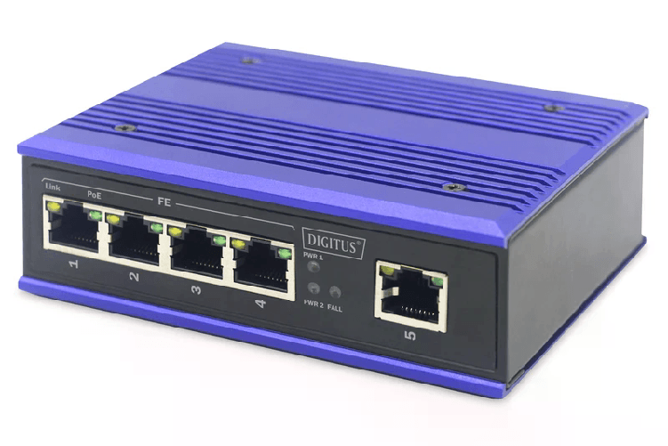 Digitus Lo switch industriale Fast Ethernet DIGITUS Ã ̈ progettato per ambienti difficili in cui Ã ̈ esposto a umiditÃ ASSMANN Electronic DN-650107